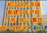 A8008 松江区九亭镇50年产权厂房仓库办公楼 餐饭出租出售 500-10000平方米 可分割